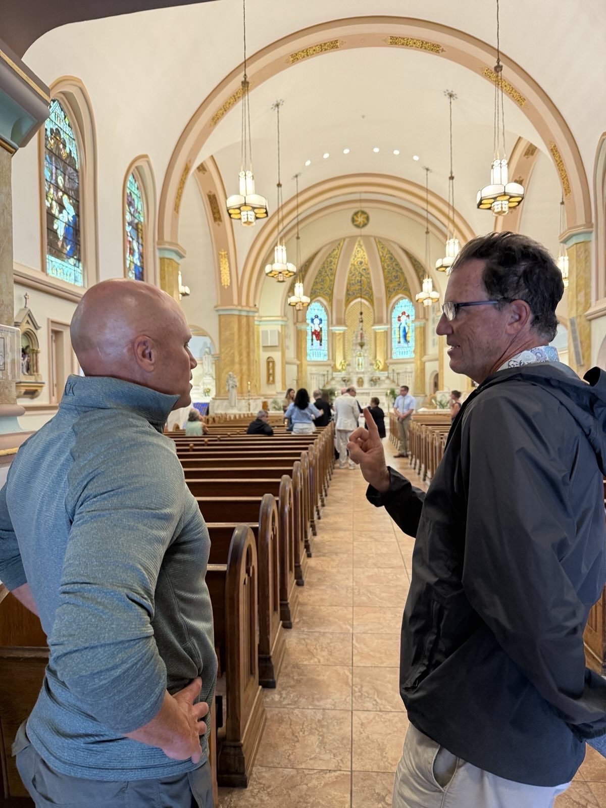 Dale Fincher for State Representative with a man inside a church.